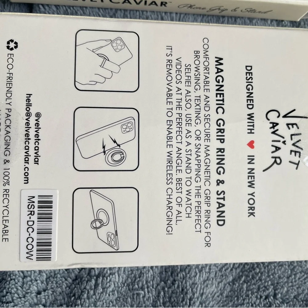 Velvet Caviar Magnetic Grip Ring Set – Cow Print Brown & Disco Cowgirl - Picture 8 of 8